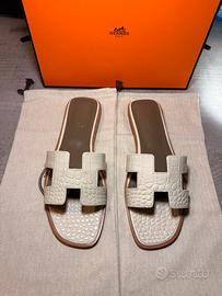 Sandali Hermes Oran White Pelle TAGLIA 39