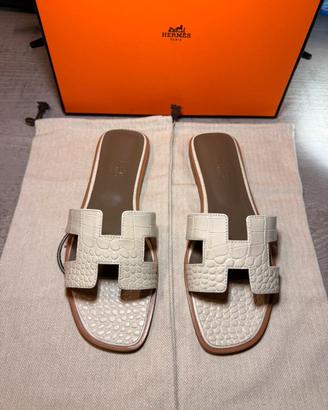 Sandali Hermes Oran White Pelle TAGLIA 39