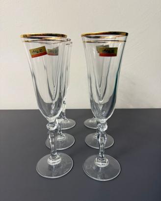 Set 6 bicchieri champagne + 6 bicchieri verio uso