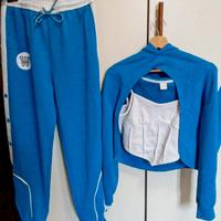 Tuta donna 3 pezzi NUOVA bianca e blu