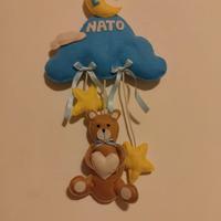 Fiocco nascita orsetto e nuvola