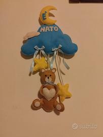 Fiocco nascita orsetto e nuvola