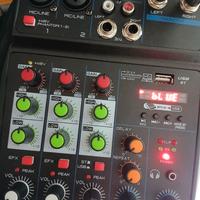mixer 4 canali con Bluetooth USB e effetti voce 