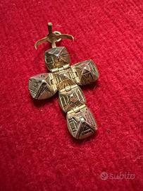 CROCE MASSONICA IN ARGENTO DORATO