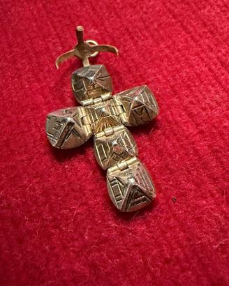 CROCE MASSONICA IN ARGENTO DORATO