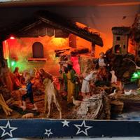 presepe in scatola con luci