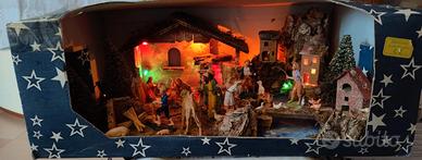 presepe in scatola con luci