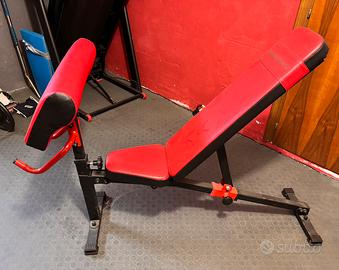 Panca regolabile + panca scott con supp.bilanciere