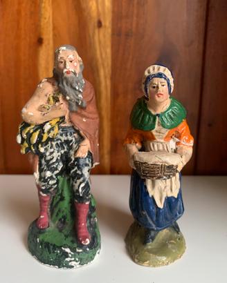 Personaggi presepe antichi in gesso