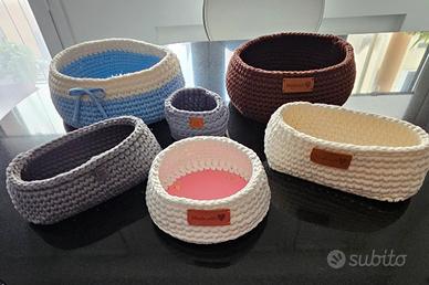 cestini uncinetto varie misure e colori