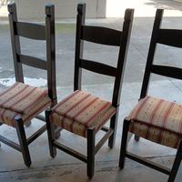 Sedie legno antiquariato (tre pezzi)