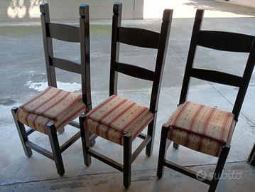 Sedie legno antiquariato (tre pezzi)