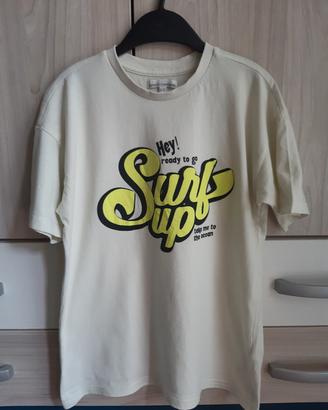T-shirt giallo chiaro stampa Surf up Piazza Italia