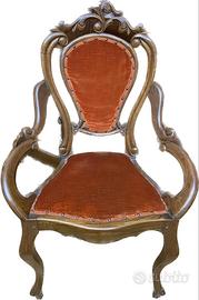 6 Sedie /Poltrona in noce