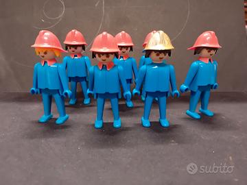 giocattolo playmobil 7 personaggi pompieri 
