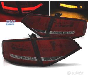 FANALI AUDI A4 B8 07-11 LIGHT BAR ROSSO AFFUMICATO
