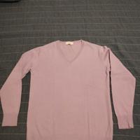 maglione color glicine scollo a V 