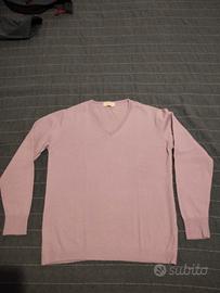 maglione color glicine scollo a V 