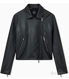 Armani Exchange giacca di pelle nera S