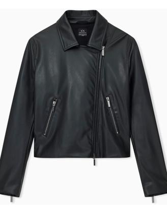 Armani Exchange giacca di pelle nera S