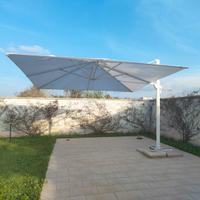 ombrellone bianco 4x4 palo laterale