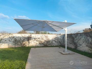 ombrellone bianco 4x4 palo laterale