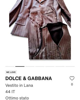 Completo: giacca, pantalone, gilet Dolce e Gabbana
