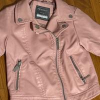 Giacchetto giacca chiodo ecopelle rosa bimba