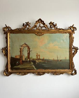 Quadro Antico Capriccio Architettonico dell'800