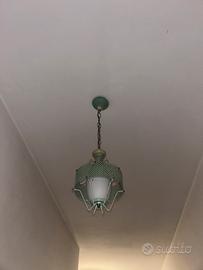 2 lampadari vintage anni ‘50 in vetro e metallo
