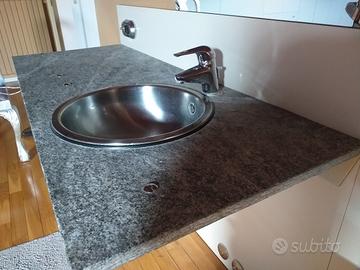 lavabo bagno incassato in piano pietra 