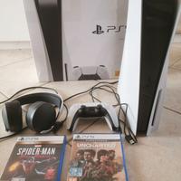 Ps5 con disco + cuffie pulse 3d + 2 giochi ps5