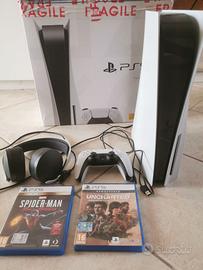 Ps5 con disco + cuffie pulse 3d + 2 giochi ps5