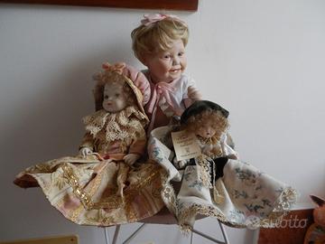 3 Bambole in porcellana, varie misure