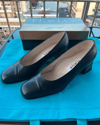 Scarpe Flavian décolleté pelle Blu Navy