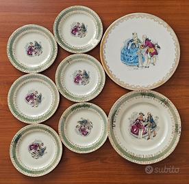 Set di 8 piatti in porcellana bavarese, vintage 