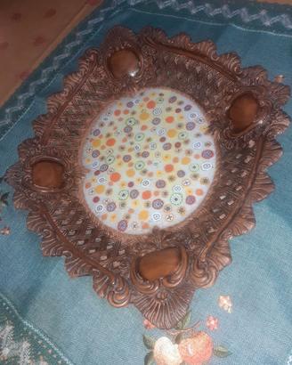 centrotavola in mosaico vetro e ceramica originale