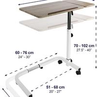 KMINA Tavolino da Letto Servitore con Rotelle