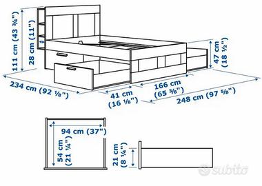 letto matrimoniale con cassettoni e testiera