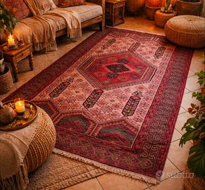 Tappeto persiano vintage arredamento boho-etnico 