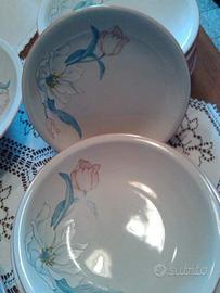 Servizio piatti 19 pz. dipinti a mano. Vintage '50