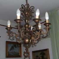 Lampadario vintage in stile olandese, in bronzo