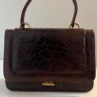 Borsa vintage anni 70 in coccodrillo