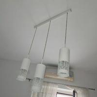 Lampadario bianco in ferro robusto