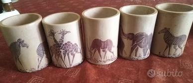 Bicchieri scavati in pietra Etiopia anni 60