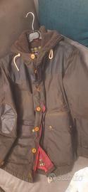 Barbour Parka uomo con toppe in pelle