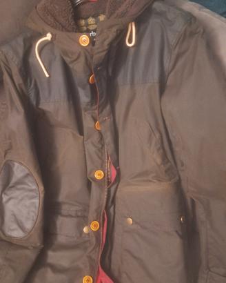 Barbour Parka uomo con toppe in pelle