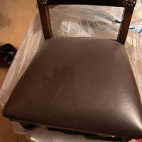 Set quattro antiche sedie in pelle