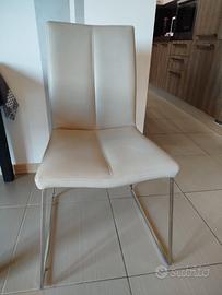 4 Sedie Ecopelle Beige