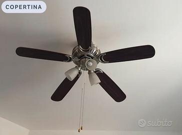 Ventilatore da soffitto con luce - 5 pale in legno